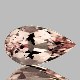 9.5x5.5 mm { 1.05 cts } Pear Brilliant Cut Extreme Brilliancy AAA Peach Morganite Natural { Flawless-VVS }--AAA Grade