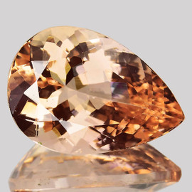 10x7mm { 1.54 cts } Pear Brilliant Cut Extreme Brilliancy AAA Peach Morganite Natural { Flawless-VVS }--AAA Grade