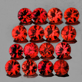 1.80 mm 30 pcs Round Machine Brilliant Cut Extreme Brilliancy Intense Orange Red Sapphire Natural {Flawless-VVS1}--AAA Grade