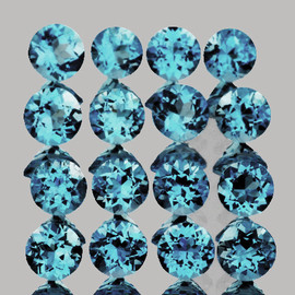 1.50 mm 60 pcs Round Brilliant Cut Best Sparkling Natural London Blue Topaz {Flawless-VVS1}