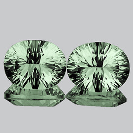 12x10 mm 2 pcs Oval Concave Cut AAA Fire Natural Green Amethyst {Flawless-VVS1}