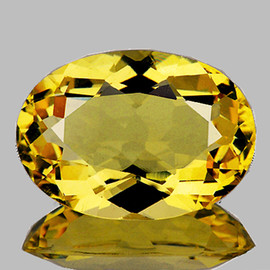 16x12 mm { 7.83 cts } Oval Brilliant Cut AAA Fire Natural Golden Yellow Citrine {Flawless-VVS1}