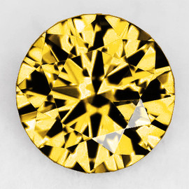 6.20 mm { 1.28 cts } Round Machine Brilliant Cut Extreme Brilliancy Best AAA Peach Yellow Zircon Natural  {Flawless-VVS1}--AAA Grade