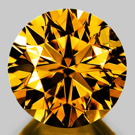 6.20 mm { 1.20 cts } Round Machine Brilliant Cut Extreme Brilliancy Intense Golden Yellow Zircon Natural {Flawless-VVS1}--AAA Grade