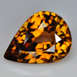 8x6 mm { 1.79 cts } Pear AAA Fire AAA Peach Golden Zircon Natural {Flawless-VVS1}--AAA Grade