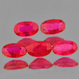 5x3 mm 5 pcs Oval AAA Fire Natural Red Ruby