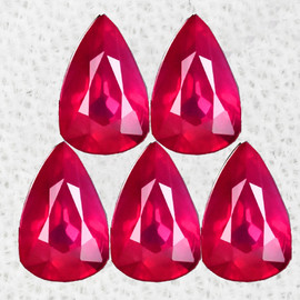5x3 mm 5 pcs Pear AAA Fire Natural Pink Red Mogok Ruby {SI}