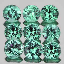3.00 mm 9 pcs Round Brilliant Cut AAA Fire Natural Blue Green Emerald Natural { VVS-VS }--AAA Grade
