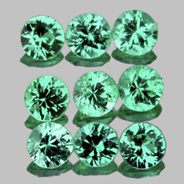2.80 mm 9 pcs Round Brilliant Cut AAA Fire Natural Blue Green Emerald