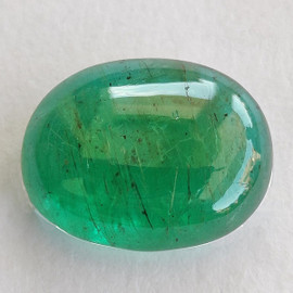 8x6 mm { 1.36 cts } Oval Cabochon Cut Intense Blue Green Emerald Natural