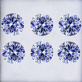3.00 mm 6 pcs Round Machine Brilliant Cut Extreme Brilliancy Natural Light Blue Ceylon Sapphire {Flawless-VVS}--AAA Grade