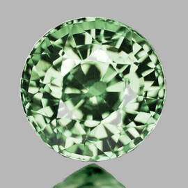 4.70 mm { 0.70 cts } Round Machine Cut Extreme Brilliancy Natural Green Ceylon Sapphire {Flawless-VVS}--AAA Grade