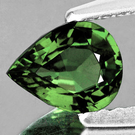 6x5 mm { 0.65 cts } Pear AAA Fire Natural Dark Green Sapphire {Flawless-VVS}