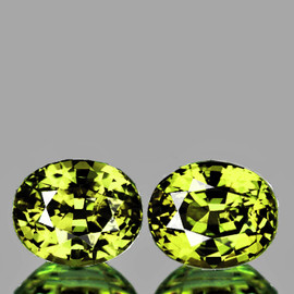 5x4 mm 2 pcs { 1.03 cts } Oval AAA Fire Best Australia Green Yellow Sapphire Natural {Flawless-VVS}--AAA Grade