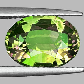 6x4 mm 1 pcs Oval AAA Fire Australia Canary Green Sapphire Natural {Flawless-VVS}