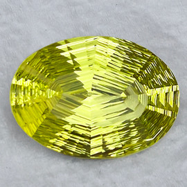 22x16 mm { 18.84 cts } Oval Precision Cut Extreme Brilliancy Natural Green Gold Lemon Quartz {Flawless-VVS1}--AAA Grade