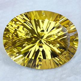 22x17 mm { 22.55 cts } Oval Precision Cut Extreme Brilliancy Natural Gold Lemon Quartz {Flawless-VVS1}--AAA Grade