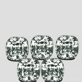 3.50 mm 5 pcs Cushion Extreme Brilliancy Natural Titanium Green Sapphire Madagascar {Flawless-VVS}--AAA Grade