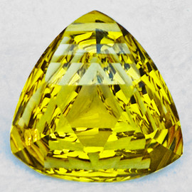 24.50 mm { 36.71 cts } Trillion Precision Cut Extreme Brilliancy Natural Green Gold Lemon Quartz {Flawless-VVS1}--AAA Grade