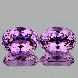 8x6 mm 2 pcs { 4.43 cts} Oval Brilliant Cut Extreme Brilliancy Intense AAA Pink Kunzite Natural  (Flawless-VVS)--AAA Grade