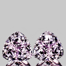 8.00 mm 2 pcs Trilliant Brilliant Cut Extreme Brilliancy Natural Baby Pink Kunzite {Flawless-VVS}--AAA Grade