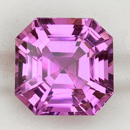 8.50 mm { 3.13 cts} Octagon Emerald Cut AAA Fire Intense Deep Pink Kunzite Natural {Flawless-VVS}--AAA Grade