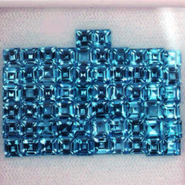2.20 mm 50 pcs Square Emerald Cut AAA Fire Top London Blue Topaz Natural {Flawless-VVS1}