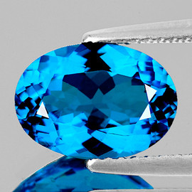 14x10 mm { 6.65 cts } Oval Brilliant Cut AAA Fire AAA Swiss Blue Topaz {Flawless-VVS1}--AAA Grade