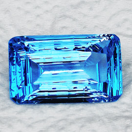 21x13 mm { 23.35 cts } Octagon Precision Cut Extreme Brilliancy Natural Swiss Blue Topaz {Flawless-VVS}--AAA Grade