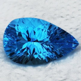 23x14 mm { 22.29 cts } Pear Concave Cut Extreme Brilliancy Natural AAA Swiss Blue Topaz {Flawless-VVS}--AAA Grade