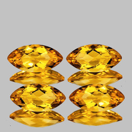 10x5 mm 4 pcs Marquise Checker AAA Fire Natural Golden Yellow Citrine (Flawless-VVS}