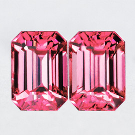 6x4 mm 2 pcs Octagon Emerald Cut AAA Fire AAA Padparadscha Pink Tourmaline Natural {Flawless-VVS1}--AAA Grade