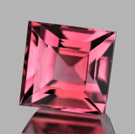 5.50 mm { 1.03 cts } Square Buff Top Cut AAA Fire Intense Padparadscha Pink Tourmaline {Flawless-VVS1}