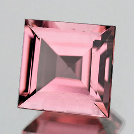 5.50 mm { 1.01 cts } Square Buff Top Cut AAA Fire Natural Padparadscha Pink Tourmaline {Flawless-VVS1}