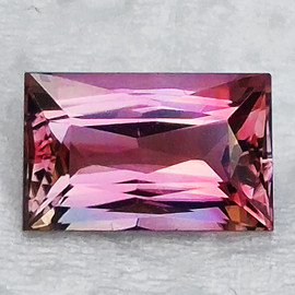 9.5x6 mm { 2.11 cts } Baguette Machine Emerald Cut Extreme Brilliancy Natural Bi Color Pink Tourmaline { Flawless-VVS }--AAA Grade