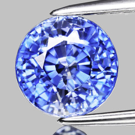 6.00 mm { 1.20 cts} Round AAA Fire Natural Ceylon Blue Sapphire { VVS }--AAA Grade