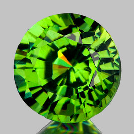 4.50 mm { 0.60 cts } Round AAA Rainbow Sparkle Premium Green Demantoid Garnet {Flawless-VVS}--AAA Grade