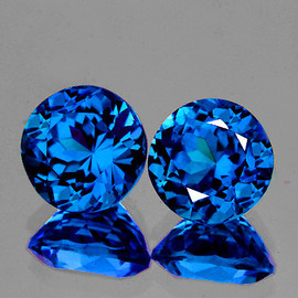 9.00 mm 2pcs Round Brilliant Cut Best AAA Fire Premium Swiss Blue Topaz Natural {Flawless-VVS1}--Premium Grade