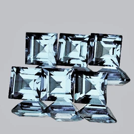 4.00 mm 6 pcs Square Extreme Brilliancy Natural Santa Maria Blue Aquamarine {Flawless-VVS}