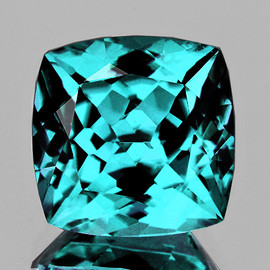 6.50 mm { 1.21 cts } Cushion Brilliant Cut AAA Fire Intense Paraiba Green Blue Apatite Natural {Flawless-VVS}--AAA Grade