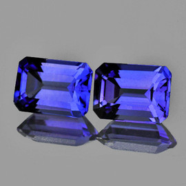 5x3 mm 2pcs Octagon AAA Fire Intense Purple Blue Tanzanite Natural {Flawless-VVS1}--AAA Grade