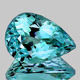 8x6 mm { 1.36 cts} Pear Brilliant Cut Extreme Brilliancy Natural AAA Paraiba Blue Apatite {Flawless-VVS}--AAA Grade