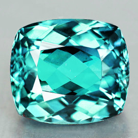 8x7 mm { 1.92 cts} Cushion Brilliant Cut Extreme Brilliancy Natural AAA Paraiba Green Blue Apatite {Flawless-VVS}--AAA Grade