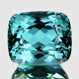 8.5x7.5 mm { 2.42 cts} Cushion Brilliant Cut Extreme Brilliancy Natural AAA Paraiba Blue Apatite {Flawless-VVS}--AAA Grade