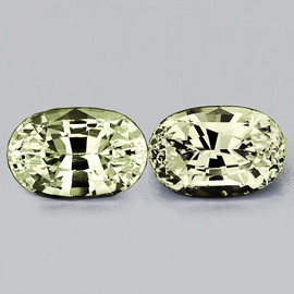6x4 mm 2 pcs Oval Machine Cut Extreme Brilliancy Natural Canary Sapphire  Madagascar (Flawless-VVS--AAA Grade