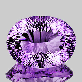 20x16 mm { 19.92 cts } Oval Concave Cut Extreme Brilliancy Natural Laverder Purple Amethyst {Flawless-VVS1}--AAA Grade