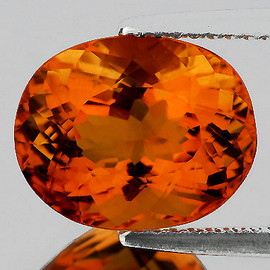 11x9 mm { 3.70 cts } Oval Brilliant Cut AAA Fire Intense Madeira Orange Citrine Natural {Flawless-VVS1}--AAA Grade