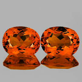 11.5x9.5 mm 2pcs { 7.64 cts } Oval Brilliant Cut AAA Fire Intense Madeira Orange Citrine Natural {Flawless-VVS1}--AAA Grade