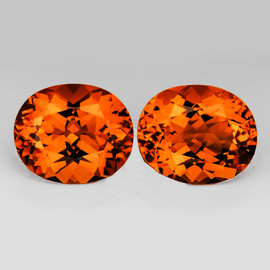 11x9 mm 2pcs Oval Brilliant Cut AAA Fire Intense Madeira Orange Citrine Natural {Flawless-VVS1}--AAA Grade