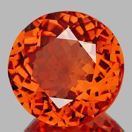 9.00 mm { 2.58 cts } Round Brilliant Cut AAA Fire Intense Madeira Orange Citrine Natural {Flawless-VVS1}--AAA Grade